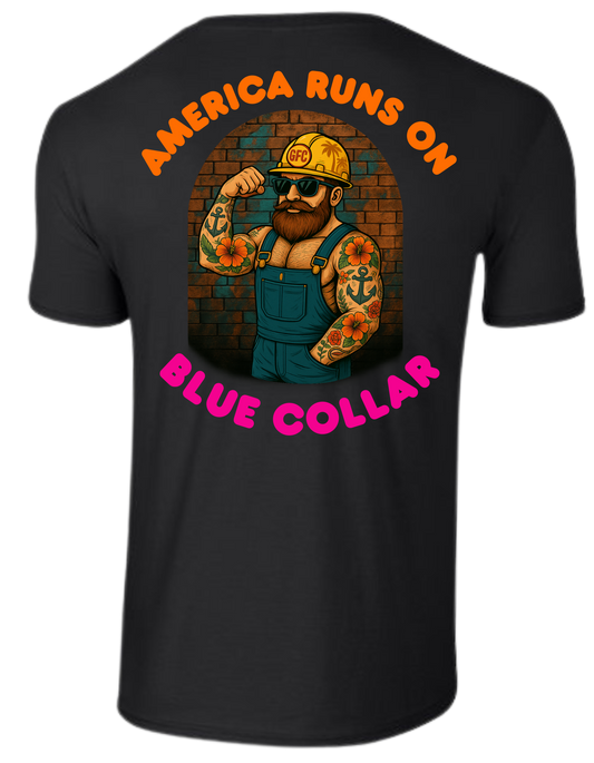 America Runs on Blue Collar – GFC Workwear Tee