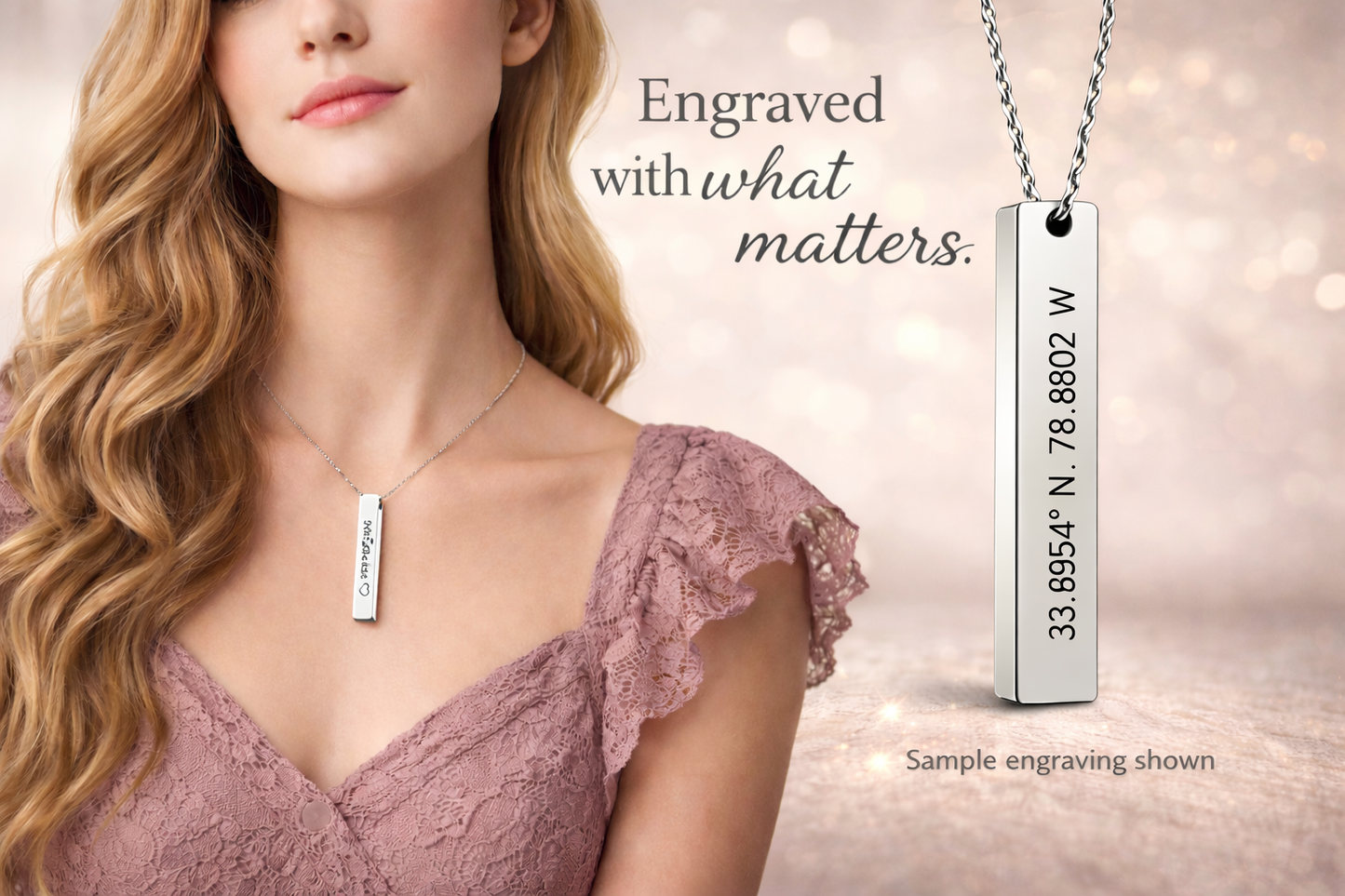 Custom Engraved Bar Necklace