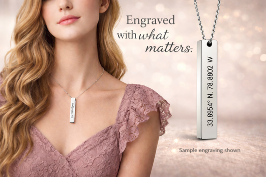 Custom Engraved Bar Necklace